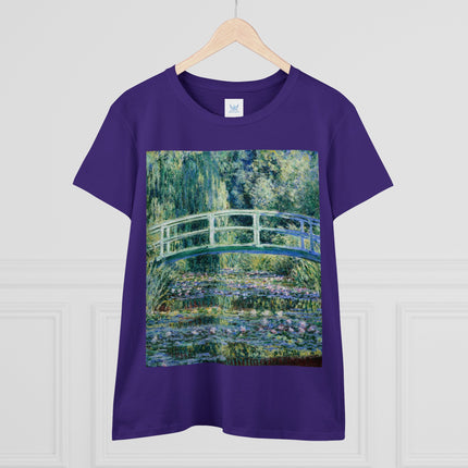 Water Lilies and Japanese Bridge by Claude Monet Women's Midweight Cotton Tee