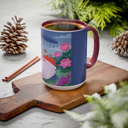 The Lady Of The Garden Tea Party Colorful Mugs – Art Deco Floral Elegance