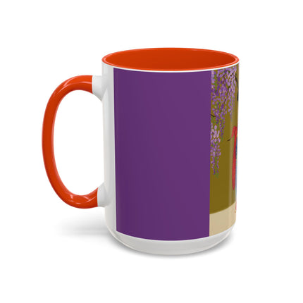 Wisteria Elegance Colorful Mug (11oz, 15oz) – Floral Beauty, Kimono Art & Timeless Grace