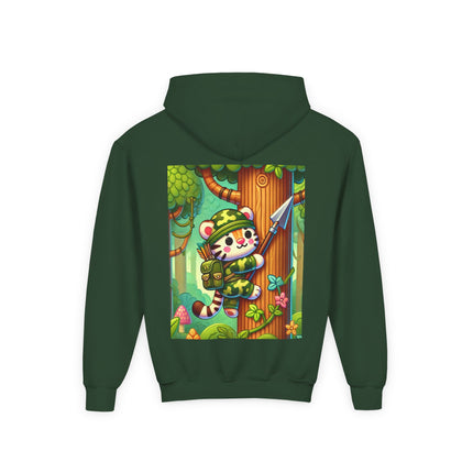 Stealthy Stripes Youth Hooded Sweatshirt – Adventure, Courage & Jungle Spirit