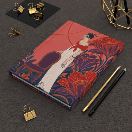🌺❤️ The Scarlet Garden Reverie Hardcover Journal – Art Deco Fashion Romance