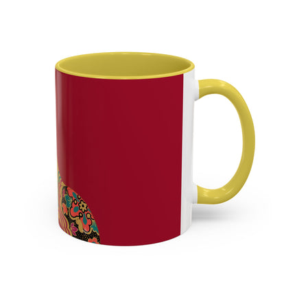 Butterfly Empress of the Crimson Pavilion Colorful Mug (11oz, 15oz) – Art Deco Beauty, Butterfly Elegance & Ornamental Style