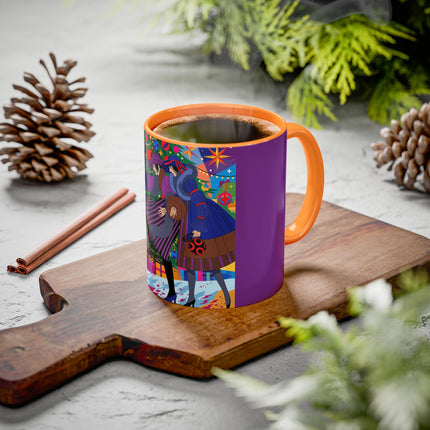 🎄✨ Christmas Among The Twinkling Trees Colorful Mug – Art Deco Holiday Fantasy