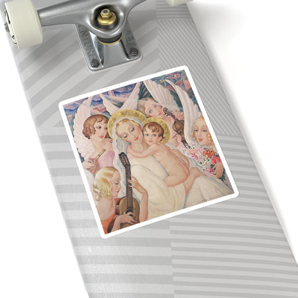 Madonna with Child surrounded by musical angels by Gerda Wegener Kiss-Cut Stickers (4 Sizes)
