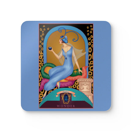 Virgo Zodiac Design – September & Sapphire by Sofia Chiostri | Corkwood Coaster Set