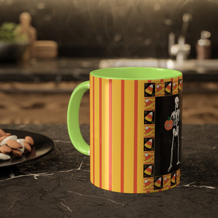 Candy Corn Skeleton Colorful Mugs (11oz, 15oz)