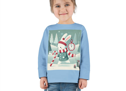 Candy Cane Timekeeper Bunny Toddler Long Sleeve Tee