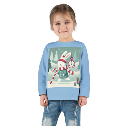 Candy Cane Timekeeper Bunny Toddler Long Sleeve Tee