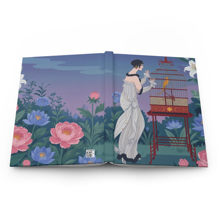 🐦🌸 The Lady And The Golden Bird Hardcover Journal – Art Deco Fashion Illustration