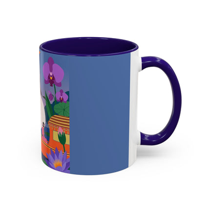 The Lady Of The Lotus Voyage Colorful Mugs – Art Deco Botanical Elegance