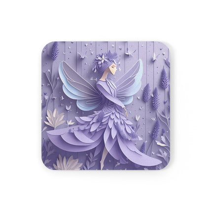 Lavender Fairy Cork Back Coaster