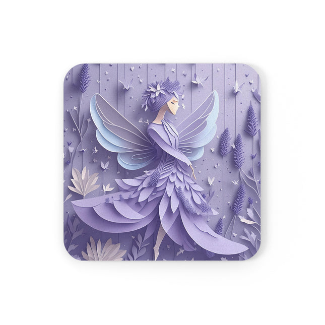 Lavender Fairy Cork Back Coaster