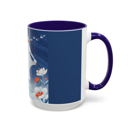 ❄️⛸️ The Winter Skater’s Flight Colorful Mug – Art Deco Floral Fantasy