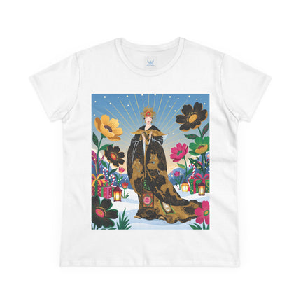 🌸✨ The Golden Garden Empress Cotton Tee – Asian-Inspired Floral Fantasy