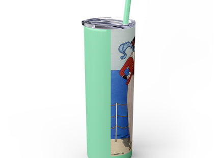 Costume de Yacht by George Barbier Skinny Tumbler with Straw, 20oz