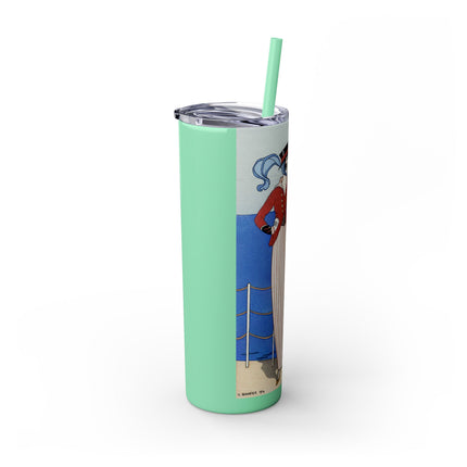 Costume de Yacht by George Barbier Skinny Tumbler with Straw, 20oz