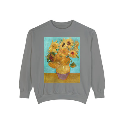 Vase with Twelve Sunflowers by Vincent Van Gogh Unisex Garment-Dyed Sweatshirt