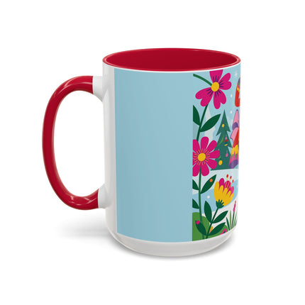 🌸🎄 Christmas In The Winter Garden Colorful Mug – Whimsical Holiday Fantasy