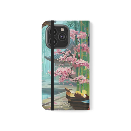 🌸✨ Cyberpunk Geisha Flip Case – Neon Elegance & Futuristic Grace