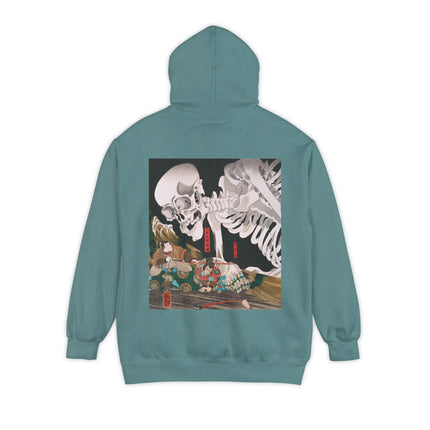 Mitsukuni Defying the Skeleton Spectre by Utagawa Kuniyoshi Unisex Garment-Dyed Hoodie