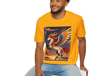 Flame-Winged Horse at Sunset Unisex Softstyle T-Shirt
