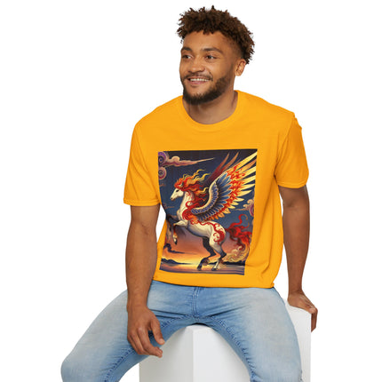Flame-Winged Horse at Sunset Softstyle T-Shirt