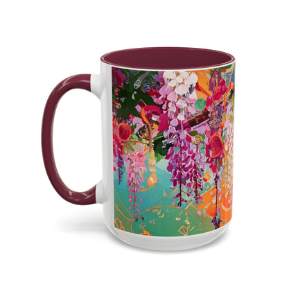 Golden Wisteria Elegance Colorful Mugs (11oz, 15oz)