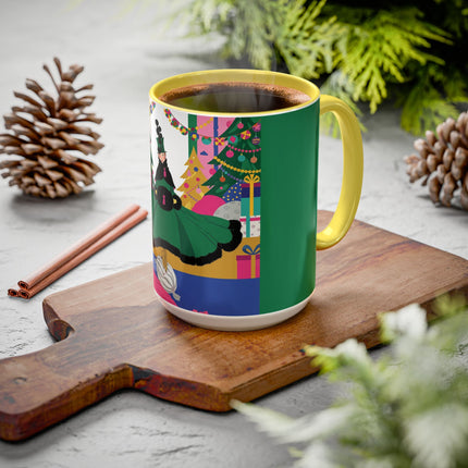 🎄🎁 The Emerald Christmas Belle Colorful Mug – Colorful Holiday Fashion Fantasy
