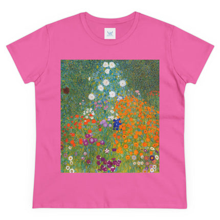 Cottage Garden by Gustav Klimt Women's Midweight Cotton Tee