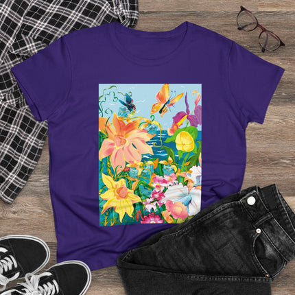 Blooming Paradise Women's Midweight Cotton Tee