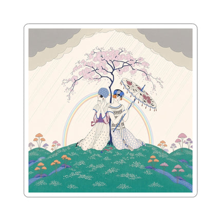 🌈☂️ Beneath The Rainbow Tree Kiss-Cut Stickers – Art Deco Spring Fantasy