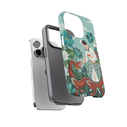 🐉🌿 The Dragon Keeper Phone Case – Art Deco Floral Fantasy