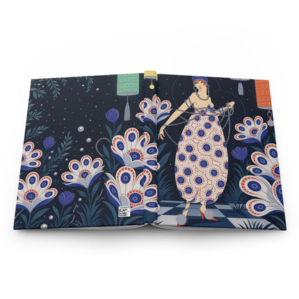 🌙💎 The Lady Of The Midnight Jewel Garden Hardcover Journal – Art Deco Floral Elegance