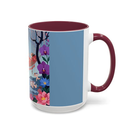 The Ladies Of The Enchanted Hammock Colorful Mugs – Art Deco Whimsical Garden Elegance