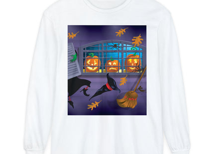 Whimsical Halloween Mischief Unisex Garment-dyed Long Sleeve T-Shirt