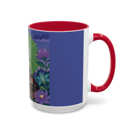The Lady Of The Moonlit Needlework Colorful Mugs – Art Deco Crafting Elegance