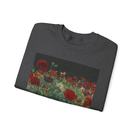 Poppies (A Study of Poppies for Carnation, Lily, Lily, Rose) by John Singer Sargent Heavy Blend™ Crewneck Sweatshirt