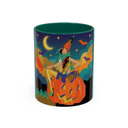 🌙🎃 The Witch Of Crescent Moon Pumpkin Colorful Mug – Colorful Halloween Charm
