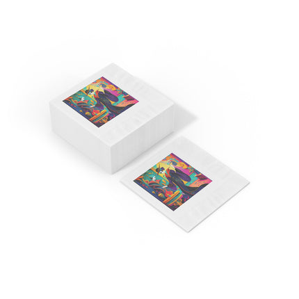 Phantoms of Elegance White Coined Napkins