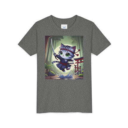 Moonlit Samurai Kitty Youth Short Sleeve Tee
