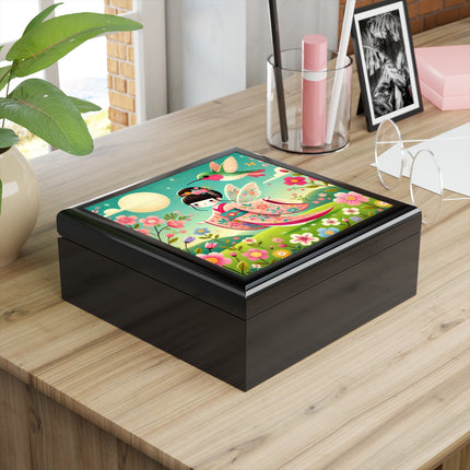 Geisha Fairy and the Hummingbird Blossom Jewelry Box
