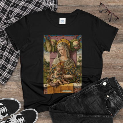 Madonna and Child by Carlo Crivelli Women's Midweight Cotton Tee
