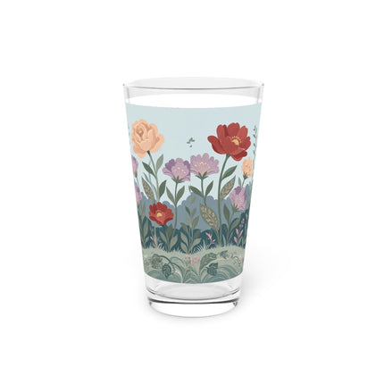 🌸🐈 The Lady And Puss In Boots Pint Glass – Art Deco Storybook Garden