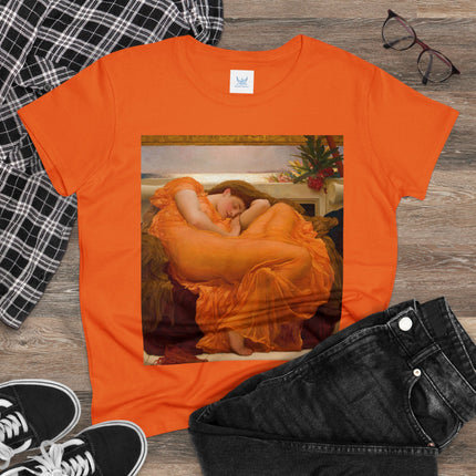 Flaming June by Frederic Leighton Women's Midweight Cotton Tee