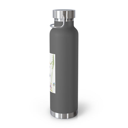 Blooming Splendor: A Floral Transformation Copper Vacuum Insulated Bottle, 22oz