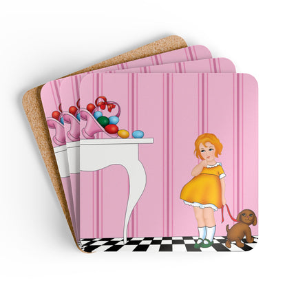 Easter Joy in Deco Hues Corkwood Coaster Set