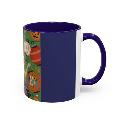 🏮🎃 The Lady Of Halloween Lanterns Colorful Mug – Colorful Art Deco Halloween Charm