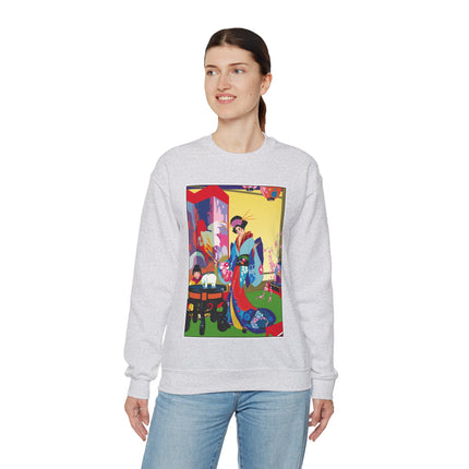 A Timeless Journey by Umberto Brunelleschi Heavy Blend™ Crewneck Sweatshirt