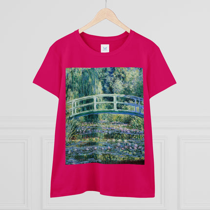 Water Lilies and Japanese Bridge by Claude Monet Women's Midweight Cotton Tee