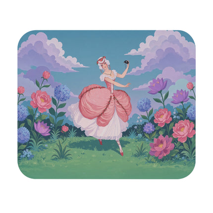 🌸🎭 The Rose Garden Masquerade Mouse Pad – Art Deco Floral Elegance